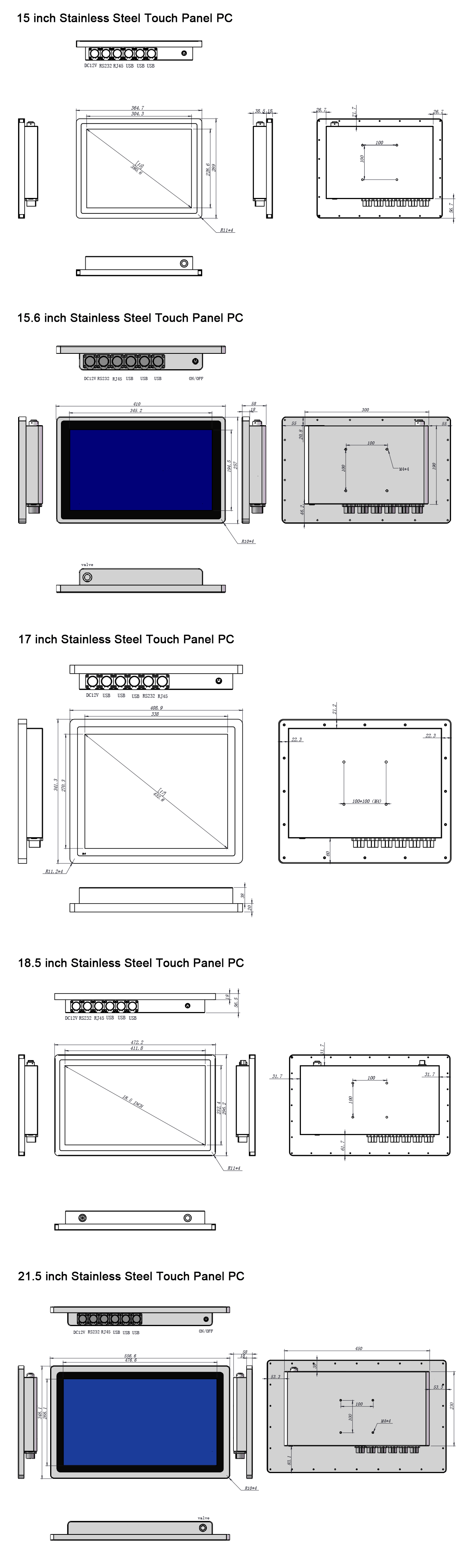 Full IP65 Stainless Steel Touch Panel PC SC200S Full IP65 Stainless Steel Touch Panel PC SC200S