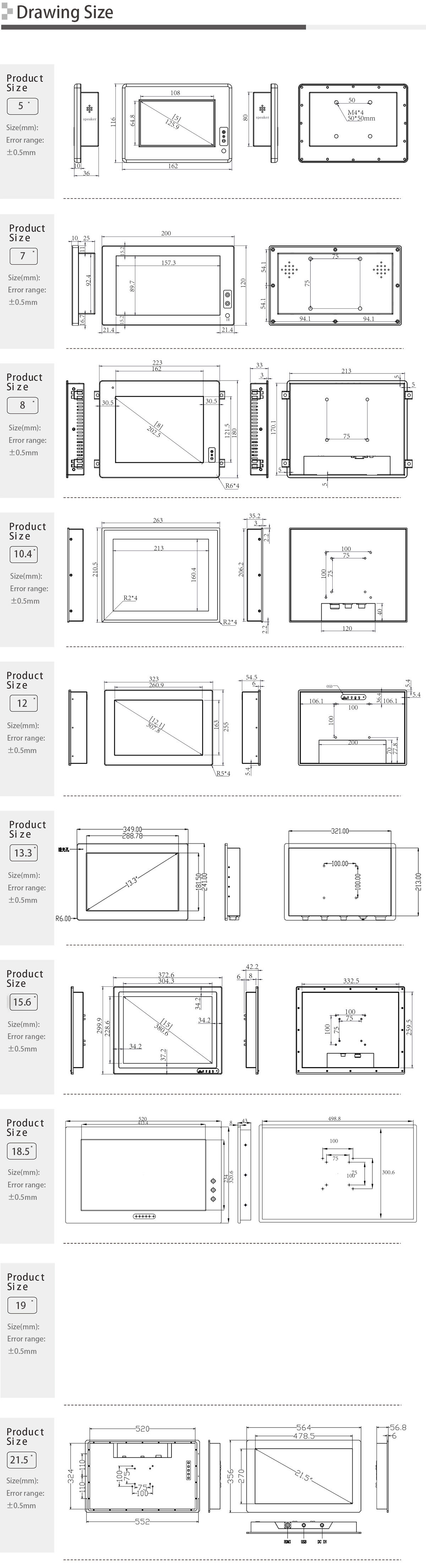 Waterproof High Brightness Touch Screen Monitor SL100W Waterproof High Brightness Touch Screen Monitor SL100W