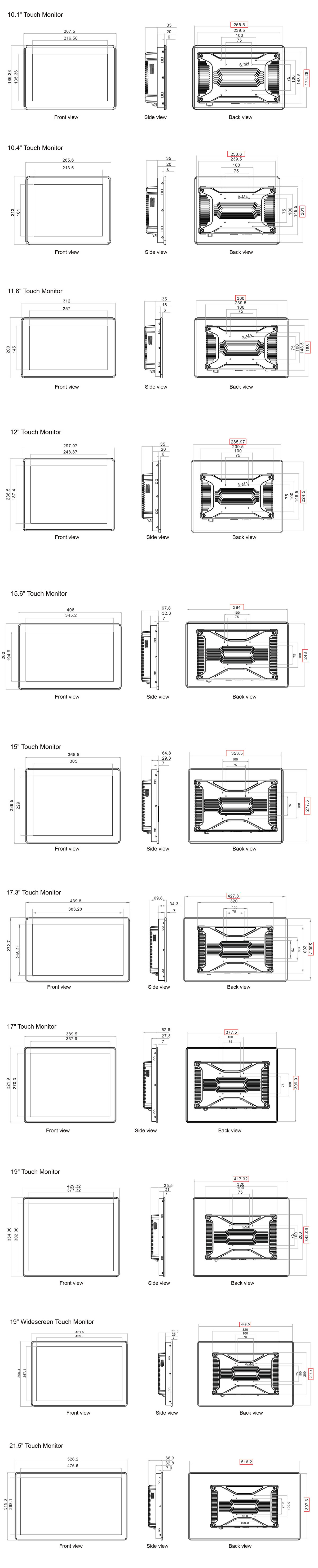 4KV To 8KV Anti-static Industrial Touch Monitor SL600M
