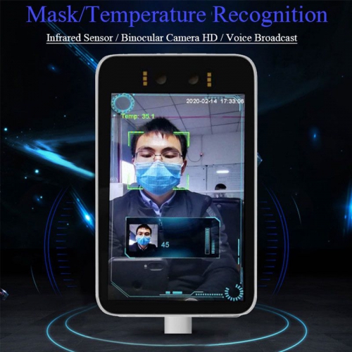 Face recognition tablet with infrared thermometer