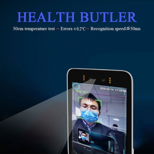 Face recognition tablet with infrared thermometer