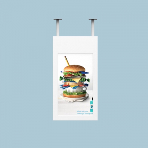 Vertical screen hanging outdoor advertising machine