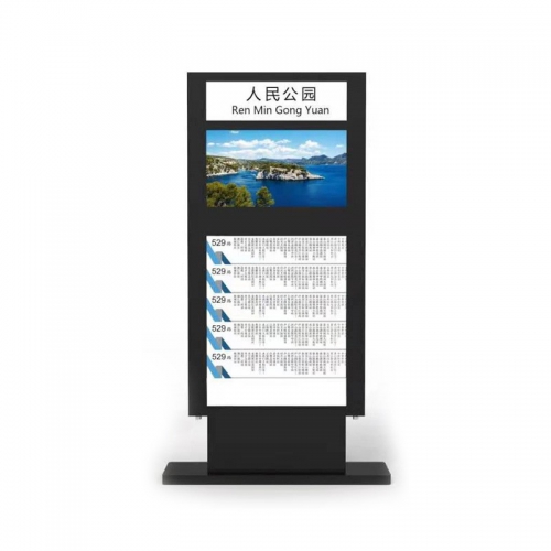 Outdoor electronic bus stop sign