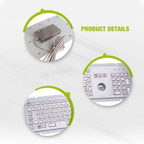 Rugged Industrial Metal Keyboard With Trackball Mouse