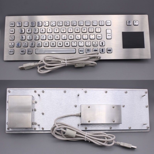 Industrial wired computer keyboard with touchpad