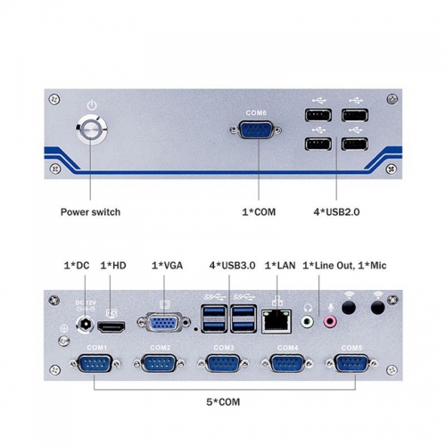 Industrial PC Intel i7 8565U Fanless Compact Computer