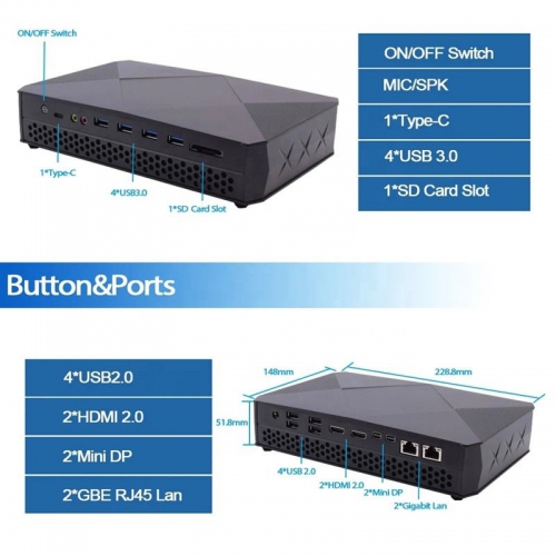 Gaming PC i9 11900H Desktop Mini Pc