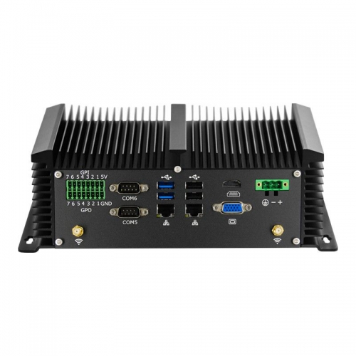 Fanless mini pc computer 6 x COM GPIO DC 9V to 36V Input